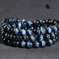 Pulsera de piedra de ojo de tigre azul natural para hombres y mujeres
