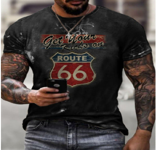 Camiseta con estampado 3D de calavera y espadas, moda urbana para hombres