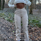 Straight Leg Cargo Pants Women High Waist Casual Baggy Pants