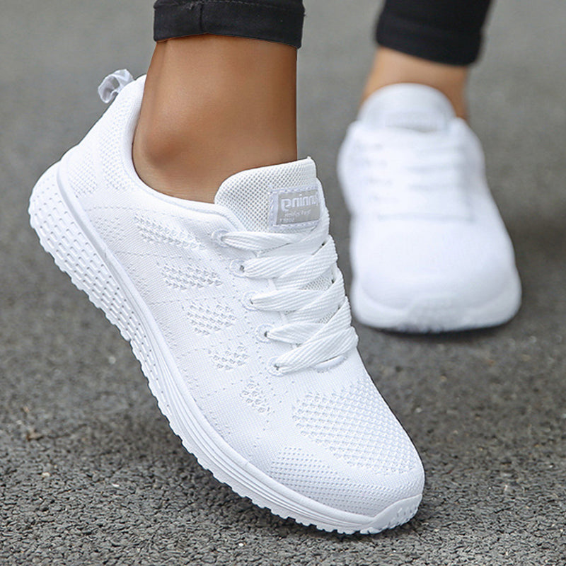 Women Casual Shoes Fashion Breathable Walking Mesh Flat Shoes Sneakers Women Gym Vulcanized Shoes White Female Footwear