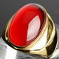 Stainless Steel Faux Opal Rings Titanium