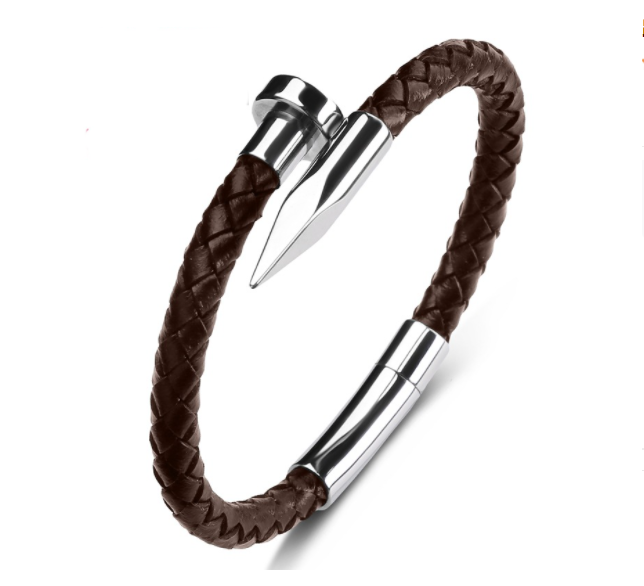 Men Genuine Leather Bullet Bracelet