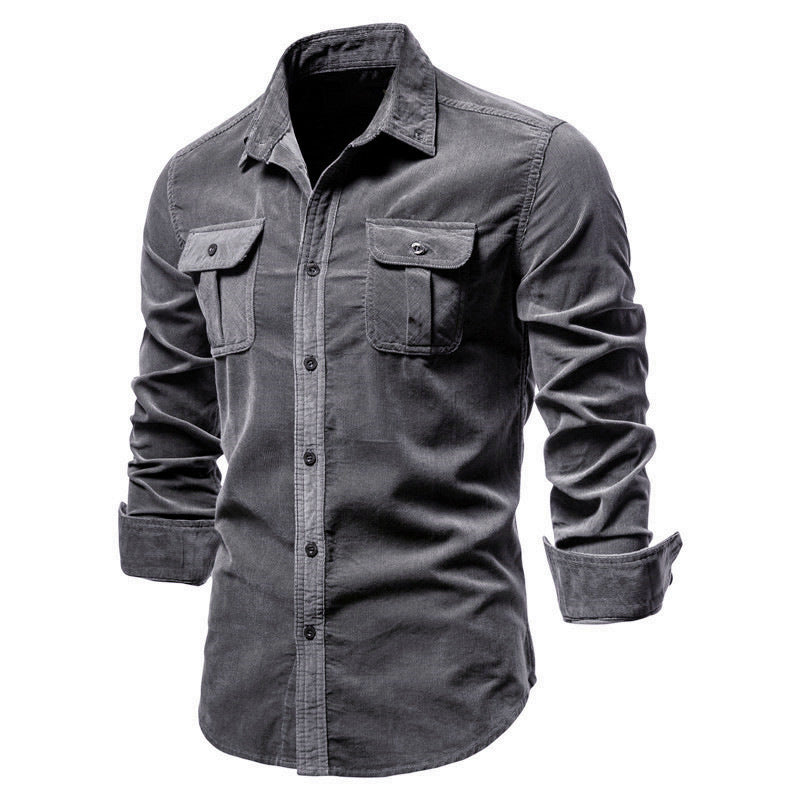 Camisas para hombres Use camisa Tops universitarios Manga larga Azul