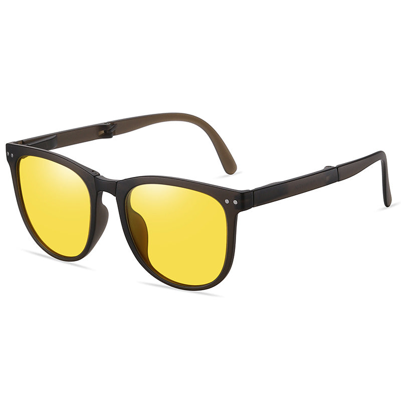 Men And Women Retro Square Polarized Folding Sunglasses