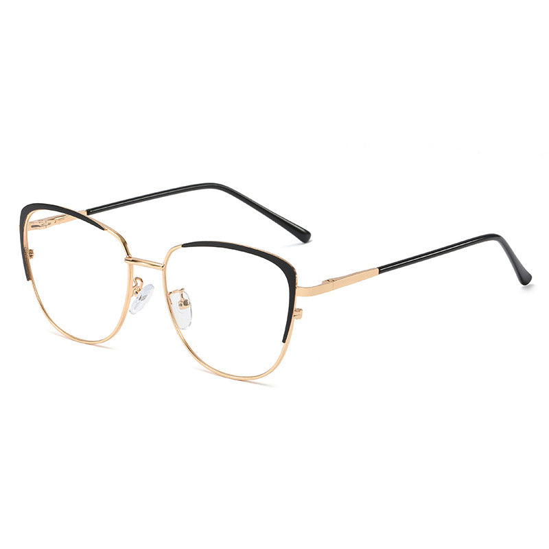 Fashion Metal Anti-Blue Light Ultralight Glasses Women