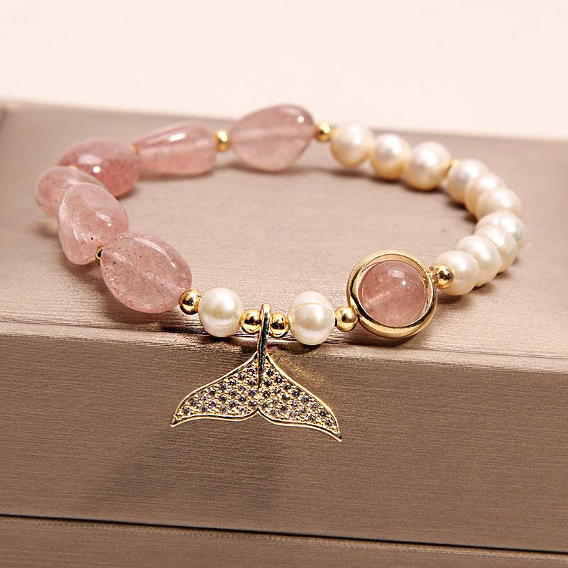 Pulsera de perlas naturales de agua dulce para mujer