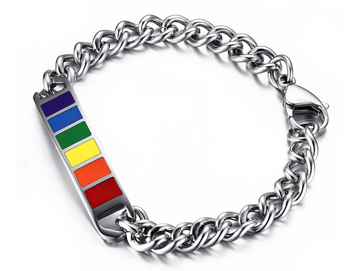 Colored men and women stainless steel bracelet