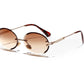 Women Oval crystal glasses eye ear ladies Rimless