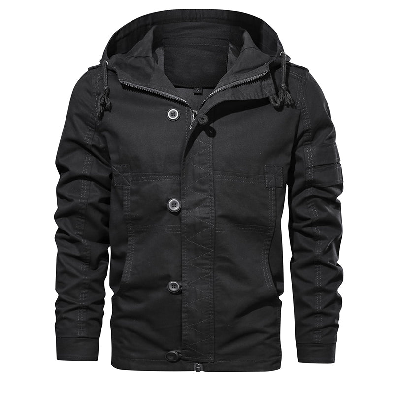 Men Jacket Hooded Solid Men Coats Zipper And Single Breasted Windbreak