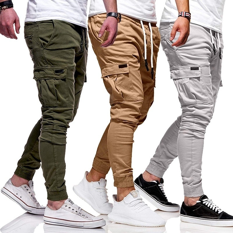 Pantalones casuales de algodón fino de otoño para hombre