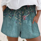 Printed Elastic High Waist Shorts Women