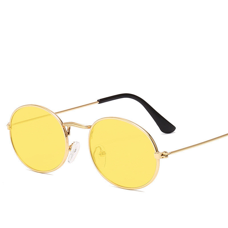 Nueva tendencia gafas de sol de montura redonda Retro gafas de sol de moda para hombres y mujeres gafas de sol ovaladas de gota de agua de Metal