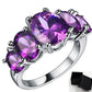Cubic Zirconia Rings For Women Rose Crystal Ring Colorful Trendy Fashion Zinc Alloy Rings Jewelry Bijouterie