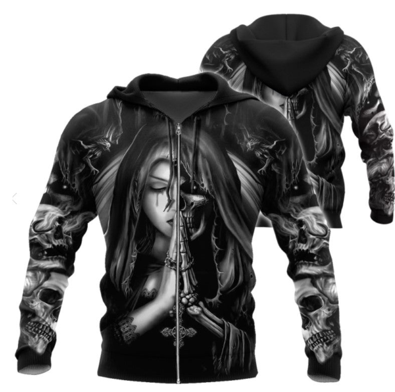 Sudadera 3D de anime con calavera de Halloween