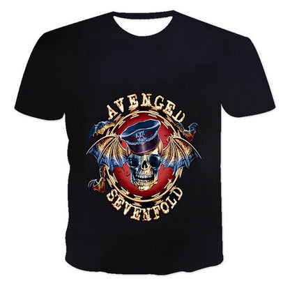 Cycling Letter T-shirt Men Gas Sports Shirt Round Neck Large