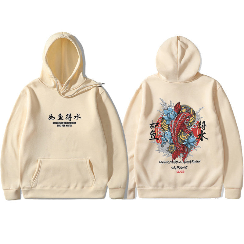 Sudadera con capucha Hip Hop para hombre Ukiyoe Streetwear