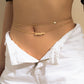 Simple Metal Letter Pendant Waist Chain For Women Europe And America Cross Border Multi-layer Sexy Fashion Slim Chain Body