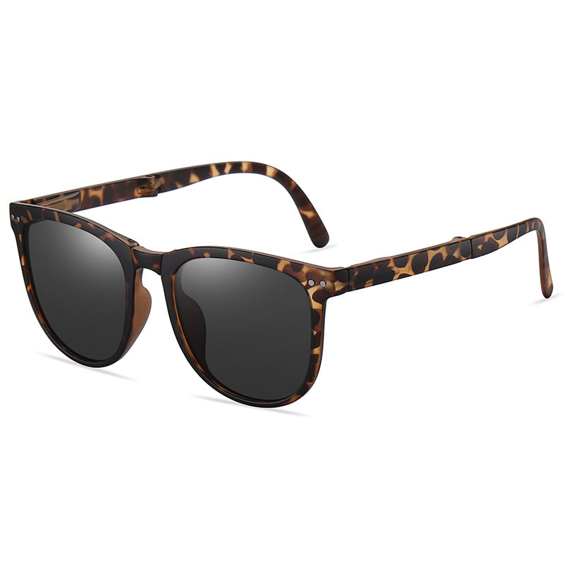 Men And Women Retro Square Polarized Folding Sunglasses