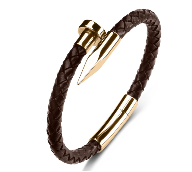 Men Genuine Leather Bullet Bracelet