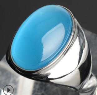 Stainless Steel Faux Opal Rings Titanium