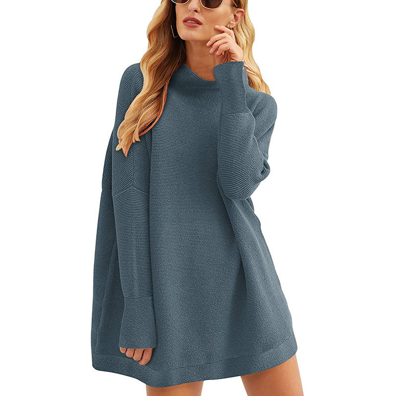 Tops Pullovers High Neck Loose Knit Sweater Women