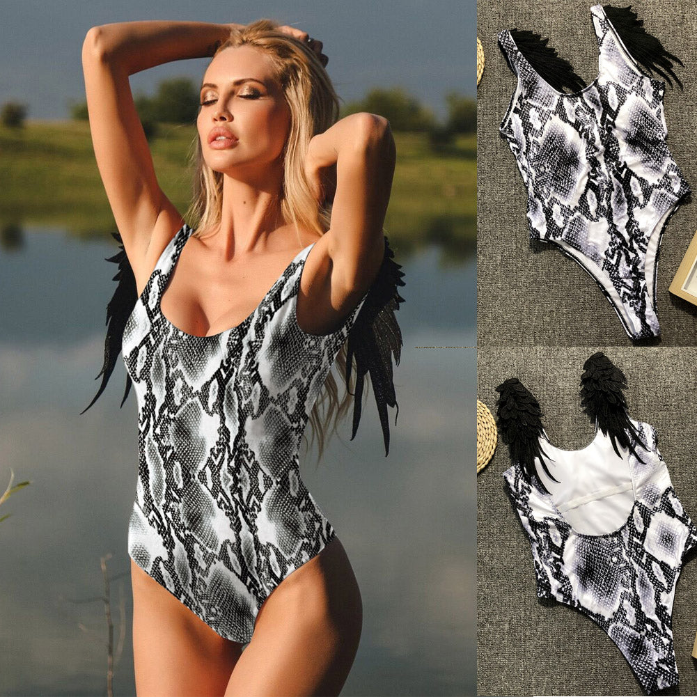 Solid Color Women Swimsuit Bodysuit