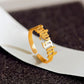 Anillos ajustables de acero inoxidable Babygirl con letras doradas para mujer 