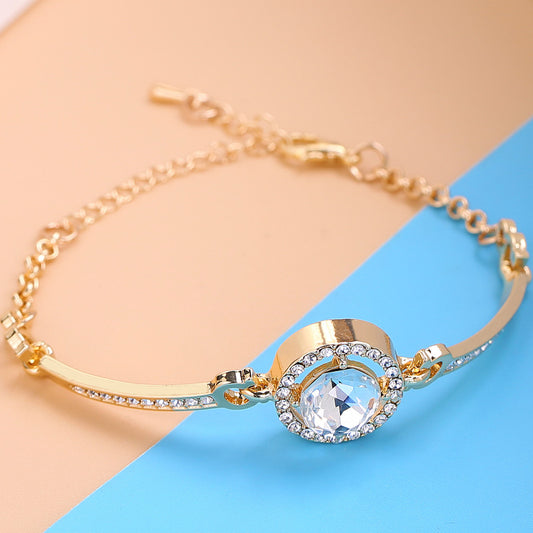 Pulsera Corazón Del Océano Para Mujer Cristal De Circón