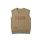 Embroidered V-neck Loose Vest Sweater For Men