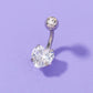 Stainless Steel Heart-shaped Zircon Navel Pin Human Body Piercing Jewelry Woman
