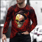 Men Long Sleeve Digital Print Skull T-shirt