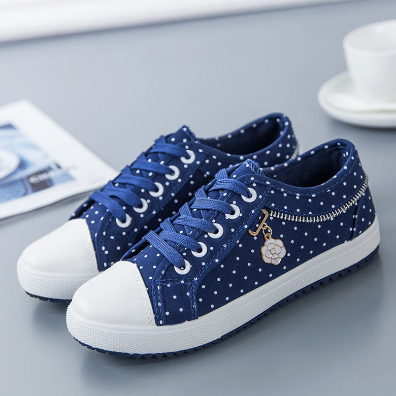 Canvas Shoes Women Korean Style Low-top Casual Shoes Flat Bottom Shoes Women