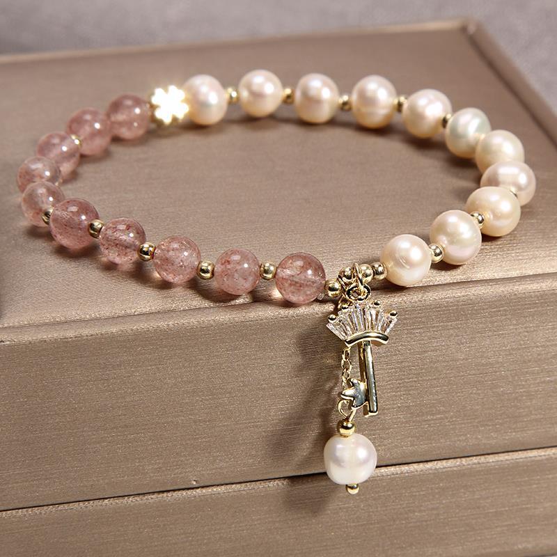 Pulsera de perlas naturales de agua dulce para mujer