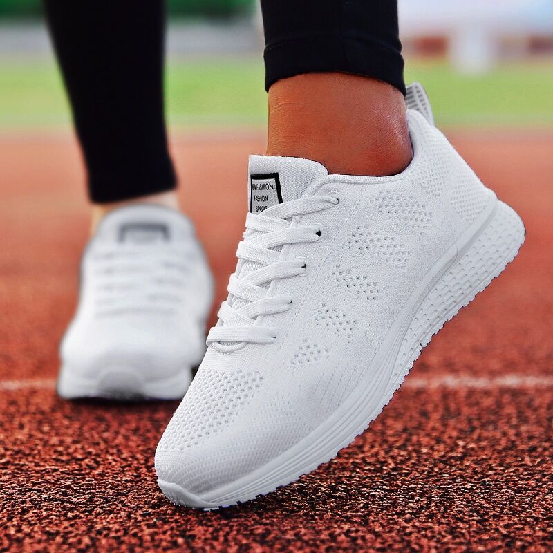 Women Casual Shoes Fashion Breathable Walking Mesh Flat Shoes Sneakers Women Gym Vulcanized Shoes White Female Footwear