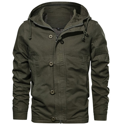 Men Jacket Hooded Solid Men Coats Zipper And Single Breasted Windbreak