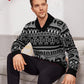 Christmas Elk Lapel Knitted Sweater Men