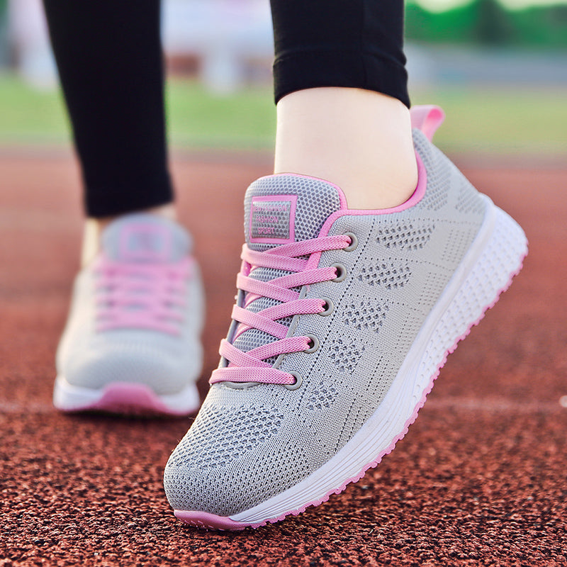 Women Casual Shoes Fashion Breathable Walking Mesh Flat Shoes Sneakers Women Gym Vulcanized Shoes White Female Footwear