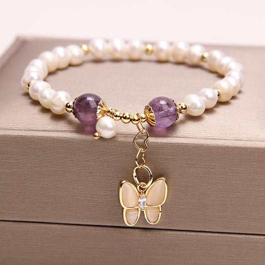 Pulsera de perlas naturales de agua dulce para mujer