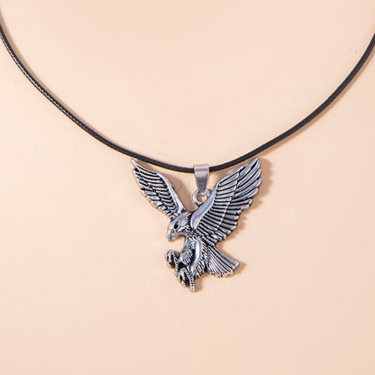 Collar con colgante de águila calva de Hip Hop para hombre