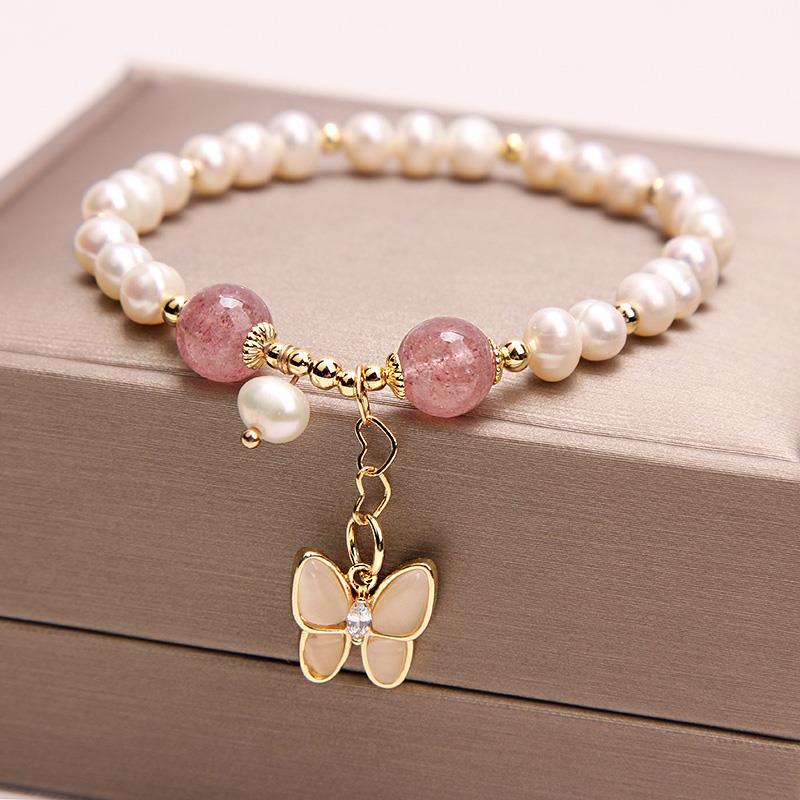 Pulsera de perlas naturales de agua dulce para mujer