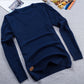 Solid Color Men Round Neck Sweater