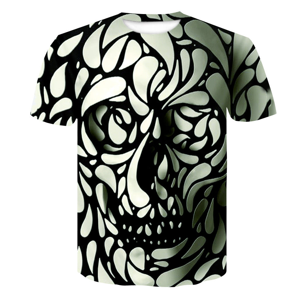 Vertigo Abstract Stereo Casual Loose Printed T-shirt Men