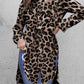 Leopard Print Split Shirt Women