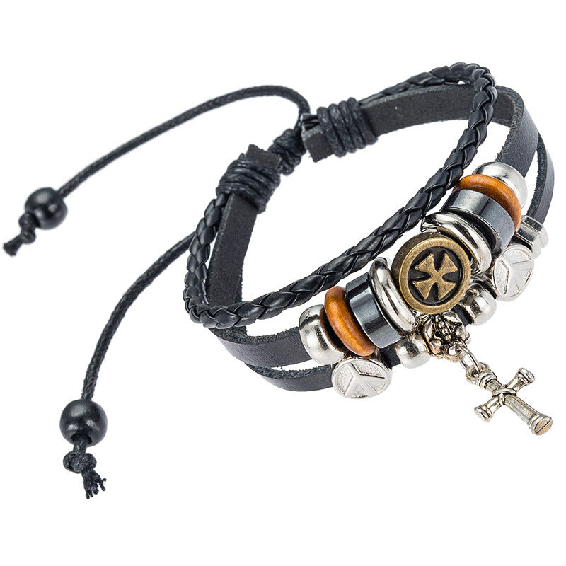 Retro Alloy Cross Bracelet Personality Men And Women