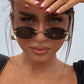 Retro Metal Color Film Sunglasses Women