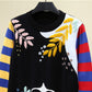 Sequined Sunglasses Girl Face Sweater Sweater Women