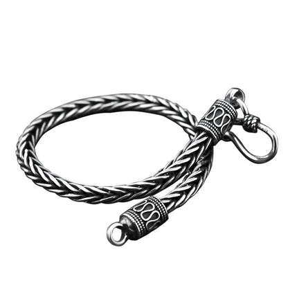 Pulsera de quilla trenzada vintage para hombre