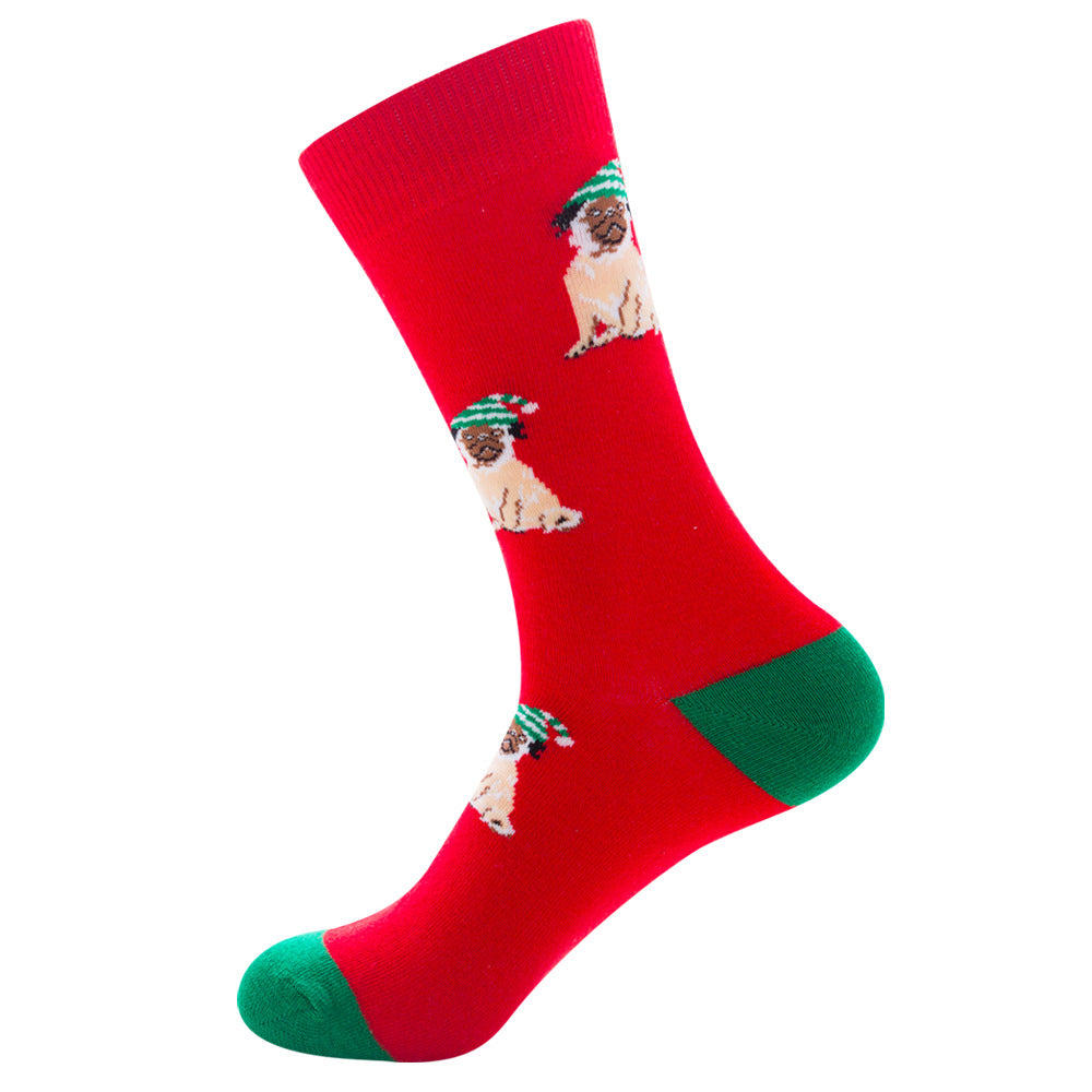 Calcetines navideños Calcetines de Papá Noel y alces para hombre