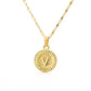 English Alphabet Disc Necklace Women And Men