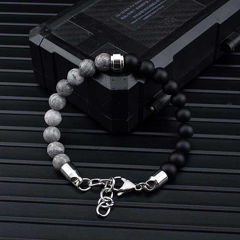 Pulseras de piedra Natural de acero inoxidable, brazalete con cuentas de piedra de ojo de tigre para Hombre, regalo para él, Pulseras para Hombre JS-04